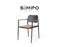 SIMPOLIFESTYLE Mobilier d'extérieur haut de gamme, tabouret de jardin de luxe, tabouret de balcon, chaise en teck en aluminium, ensemble de table à manger