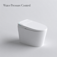 Toilettes intelligentes automatiques monobloc en céramique avec bidet intégré, couvercle à ouverture automatique, siège chauffant, protection en mousse et télécommande
