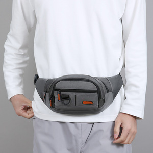 Men's Chest Bag Oxford Cloth Large Capacity Outdoor Sport Waist Pack Crossbody Single Shoulder Fanny Bag Solid Color Gray Black - Product Image 3