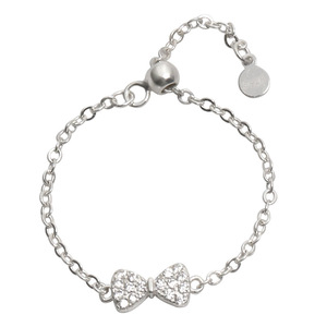 Bowknot <b>Adjustable</b> <b>Ring</b> For Women Silver Plated Pave Setting Fashion Jewelry Gift - Product Image 5