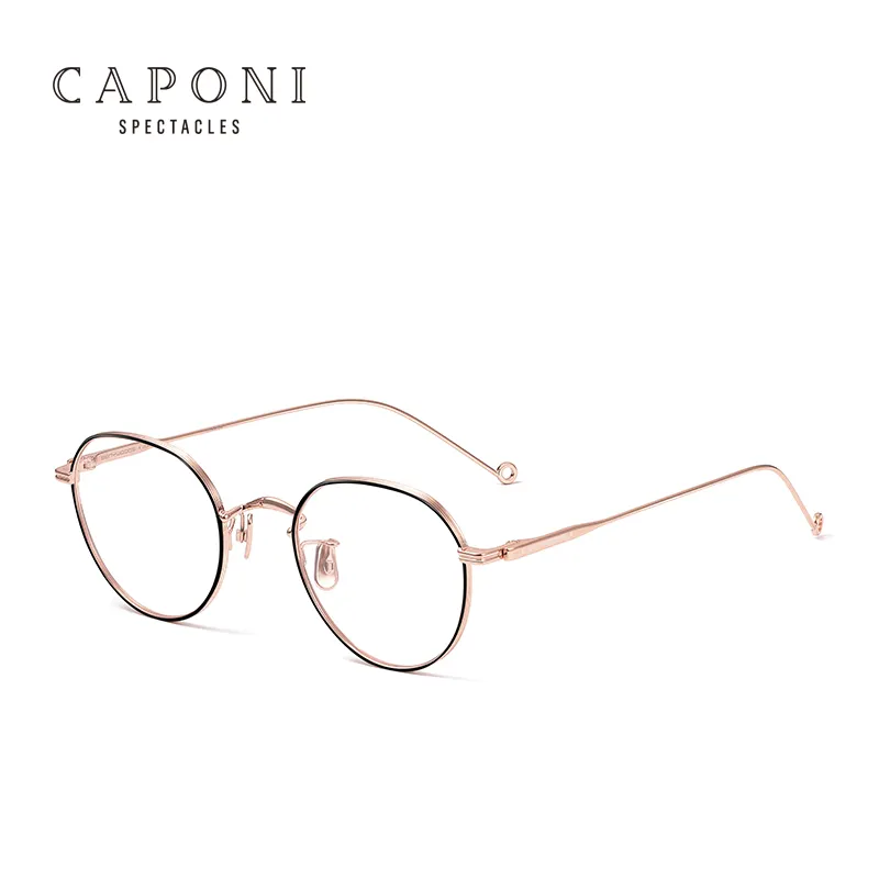 Caponi 2020 Best Selling Metalen Titanium Frame Mannen Blauw Licht Blokkeren Glazen Voor Vrouwen