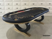 Table de poker ovale professionnelle de 94 pouces pour 10 joueurs, qualité casino, couleur personnalisée, logo personnalisé, table de jeu de mahjong LllM LIMITED