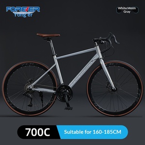 จักรยานเสือหมอบ 700c สำหรับผู้ใหญ่ ขี่จักรยานกลางแจ้ง โครงเหล็กคาร์บอนสูง เบรกดิสก์คู่ จักรยานนักเรียน รุ่น Road B - Product Image 6