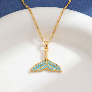 Collier pendentif dauphin Série Océan pour femme, design minimaliste, chaîne de clavicule tendance pour vacances d'été à la plage, bijoux océaniques - Product Image 5