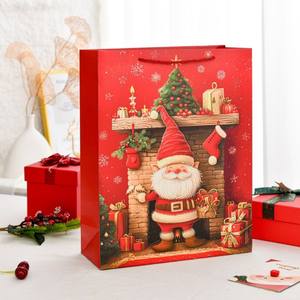Großhandel Luxuriöse Rote Weihnachts-Geschenktüten aus Papier mit Henkeln für Feiertage und Partys - Product Image 6