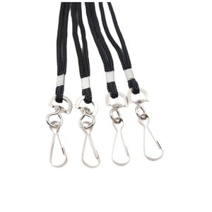 Lanières en vrac de qualité supérieure, personnalisables en couleur, sangles de cou confortables en nylon noir avec pince pour badge - Product Image 2