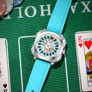 VA VA <span class=keywords><strong>VOOM</strong></span> 2971 Fashion Herren Quarz Armbanduhr Casino Roulette Design Zifferblatt Silikonarmband Lebenslang Wasserdicht Business Casual Uhr - Product Image 5