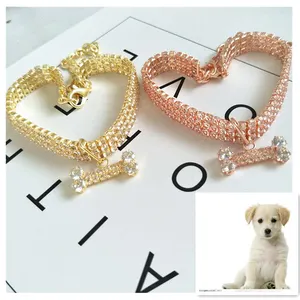 Direct Selling Pet Necklace Cat And Dog Supplies 3 Drainage Diamond Zircon Bone Jewelry High-end Pet Ashes Necklace Collar