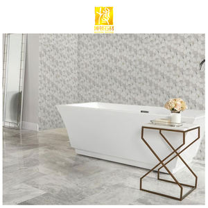 Lanterne en pierre de cafard blanche, carrelage en forme de pierre, mosaïque de marbre - Product Image 1