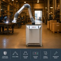 Collecteur de fumée de soudage portable en acier inoxydable, purificateur d'air industriel, bras d'extraction flexible, extracteur de fumée de soudage