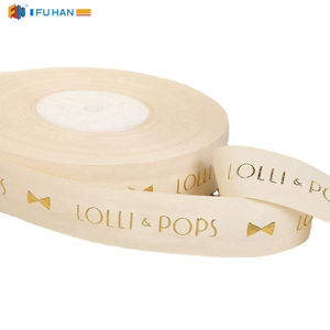 100% Cotton <strong>Ribbon</strong> Natural <strong>White</strong> and Bleach Orginal l Printed Logo for Gift Packaging Box - Product Image 5