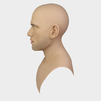 Masque masculin en silicone artificiel Tête de jeune homme en silicone véritable pour visage humain Cosplay Crossdressing Party Transgender Movie