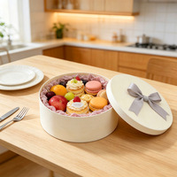 Boîte à gâteau ronde en bois pour emporter, boîte cadeau en bois pour desserts et biscuits, emballage écologique, emballage DIY