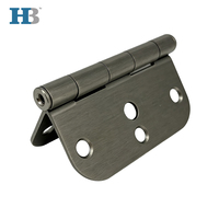 Bisagra de seguridad para puerta US15 de níquel satinado, 3.5 pulgadas, 5 nudillos, bisagra de esquina con radio de 5/8 para puertas residenciales