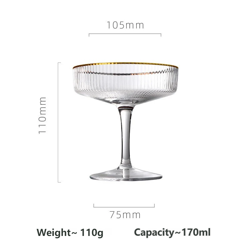 Phnom Penh vertical pattern short cocktail glass