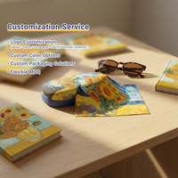 Étui rigide en microfibre à motif personnalisé, étui de protection durable pour lunettes de soleil, étui en fer pour hommes et femmes, boîte cadeau