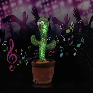 Dançando cacto brinquedo falando repetição, cactus ensolarado, brinquedo, o cacto, indo repetição, dança, gravação led (120 músicas)