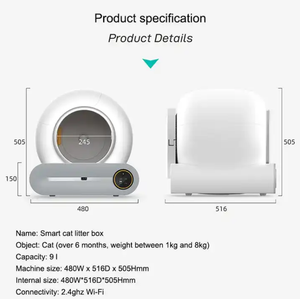 Nuevo producto Caja de arena para gatos autolimpiante inteligente abierta Gato automático L Negro - Product Image 2