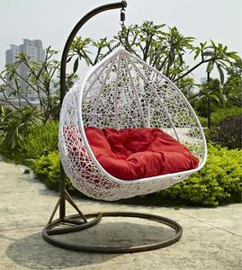 Balançoire suspendue en forme d'oeuf, moderne et écologique, mobilier de cour imperméable, hamac de patio en rotin et osier fabriqué en métal - Product Image 1