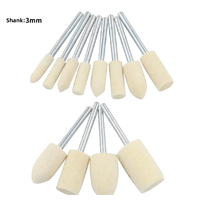 Accessoires pour outils rotatifs de bijouterie, roue de polissage abrasive en feutre de laine montée, tête de meulage pour le polissage du métal