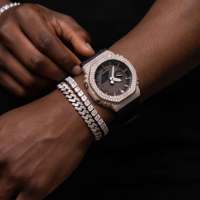 Montre de luxe en argent 925 sertie de moissanite, style hip-hop, pour homme, idéale pour les soirées en boîte de nuit et les performances sur scène, personnalisable
