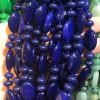 Collier en gros de perles rondelles entretoises en pierres précieuses, Colliers de bijoux fantaisie à perles plates ovales pour femmes