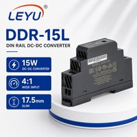 Convertisseur DC-DC sur rail DIN MEANWELL série DDR-15G 15W, 18-75VDC vers 5V 12V 24V, ultra-plat 17,5 mm, convertisseur DC isolé