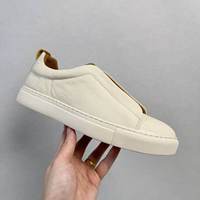 2026 Premium Mocassins Minimalistes pour Hommes, en Cuir Véritable Blanc Crème, à Enfiler, Décontractés, en Cuir de Vachette Grainé de Luxe