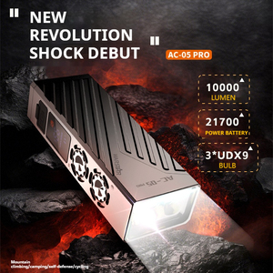 AC05 PRO 전원 은행 10000LM TYPE-C 고속 충전 멀티 라이트 토치 4000mAh 배터리 장거리 300M 라이딩 손전등