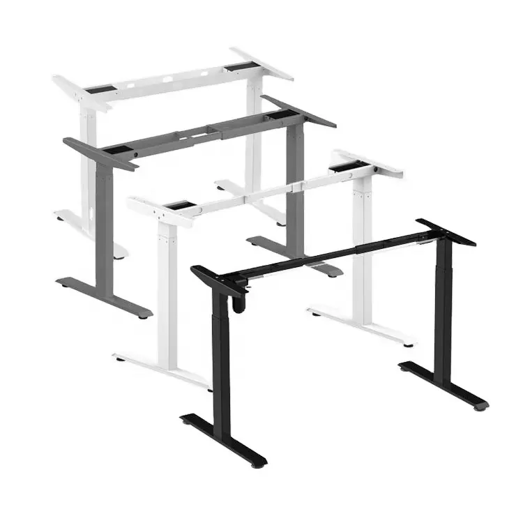 Ergonômico Sit To Stand Up 2 Stage Único Motor Duplo Motor Elétrico Altura Ajustável Permanente Mesa Quadro Perna Tabela