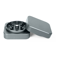 Broyeur à herbes en alliage d'aluminium de haute qualité, carré, 50 mm, 2 couches, pour tabac, accessoires pour fumeurs