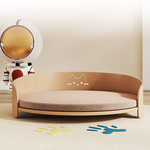 Massivholz gebogenes Hunde katzen bett Haus Alle Jahreszeiten Kleines zerlegbares und wasch bares Haustier-Schlafs ofa - Product Image 4