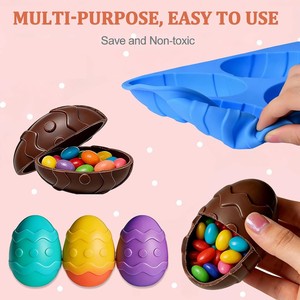 Moule à gâteau en silicone personnalisé à 6 cavités en forme d'œuf de Pâques pour les fêtes et la préparation de chocolats - Product Image 4