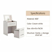 Coiffeuse moderne avec tiroirs, table de maquillage réglable, miroir LED, en MDF écologique, meuble de rangement pour hôtel et salon