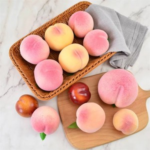 Pesca Artificiale Realistica con Peluria, Simulazione Fedele alla Realtà, Pesca <span class=keywords><strong>Rosa</strong></span> Finta per Oggetti di Scena Fotografici e Decorazioni Cucina - Product Image 1