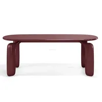 Table à manger ovale en bois massif, OEM ODM, taille personnalisée, peinture bordeaux, fabricant et fournisseur de bureaux de conférence pour la maison et la cuisine, vente en gros
