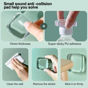Wholesale 6 Pack Silicone Self Adhesive <strong>Door</strong> Stopper Wall Protector Anti-collision Bumper Guard Soft Rubber Wall Shield Sticker - Product Image 5
