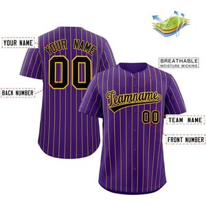 Camiseta de béisbol personalizada con rayas, camisa con botones, tela de sarga, absorción de humedad, unisex, para adultos, nombre del equipo 00 - Product Image 2