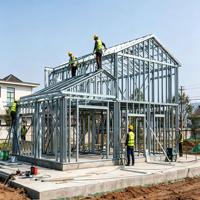 Grande Villa Modulaire Préfabriquée Moderne et Minimaliste, Construction en Acier Léger, Chambre et Salle de Bain, Marque KT, Garantie 5 Ans