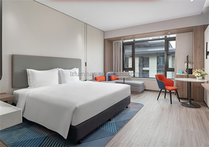 Tête de lit rembourrée en tissu moderne OEM ODM, lit d'hôtel King Size, mobilier de chambre commercial pour projet d'hôtel de chaîne 3 étoiles - Product Image 4