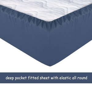 Vente flash : Ensemble de literie en microfibre Super Queen 4 pièces, brossé et économique, motif uni avec garnissage en polyester - Product Image 3