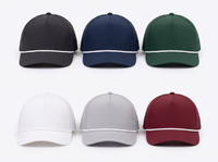 Cappello da Baseball Unisex Personalizzato OEM con Logo Ricamato 3D, 5 Pannelli, Impermeabile, in Cotone, Sportivo, da Golf, con Fori Tagliati al Laser e Cordino