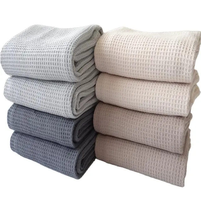 wholesale Waffle Kitchen Towel 100% Cotton OEM multi-purpose towel rolls for kitchen reusable kitchen towel with hook
