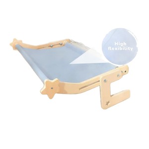 Hamaca de madera para gatos, cama rectangular ajustable para gatos medianos, diseño de estrella para tomar el sol en ventana o balcón - Product Image 1