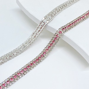 Cadena de diamantes de imitación de 9 mm con tres filas, al por mayor, de alto brillo, con cristales brillantes, para coser, sin níquel, ecológica, para manualidades DIY - Product Image 5