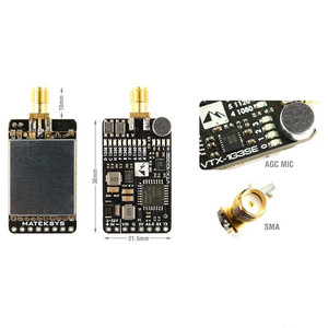 Transmisor FPV Matek System VTX-1G3SE-9 1.2G/1.3GHz 9CH INTL 0.1mW/25mW/200mW/800mW 9g para Carreras RC G Monitor - Product Image 6
