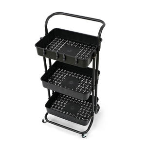 รถเข็นเหล็กพับได้สำหรับร้านทำผมบนล้อเรียบกรอบโลหะประหยัดพื้นที่สำหรับสไตลิสต์เคลื่อนที่และบูธร้านเสริมสวยแบบป๊อปอัพ - Product Image 4