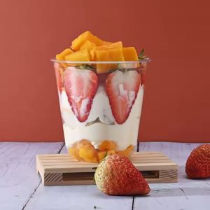 Vaso Desechable de PET para Smoothies y Conos de Nieve, 10oz/12oz/14oz/16oz, Transparente, de Plástico, en Forma de U, para Bebidas con Burbujas, de Pared Simple - Product Image 1