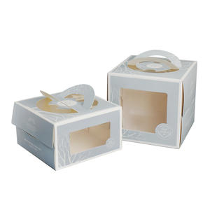 Boîte à gâteau de mariage à fenêtre transparente personnalisée emballage en carton de qualité alimentaire éponge de stratification mate pour <span class=keywords><strong>livre</strong></span> de cupcakes d'<span class=keywords><strong>anniversaire</strong></span> - Product Image 6