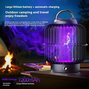 ソーラー充電式鳥ケージ蚊キラーランプキャンプ用LEDライト電気蚊忌避剤 - Product Image 5